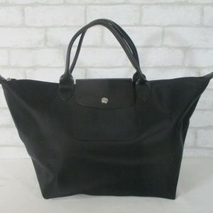 Longchamp Black Modele Depose Black Nylon Tote